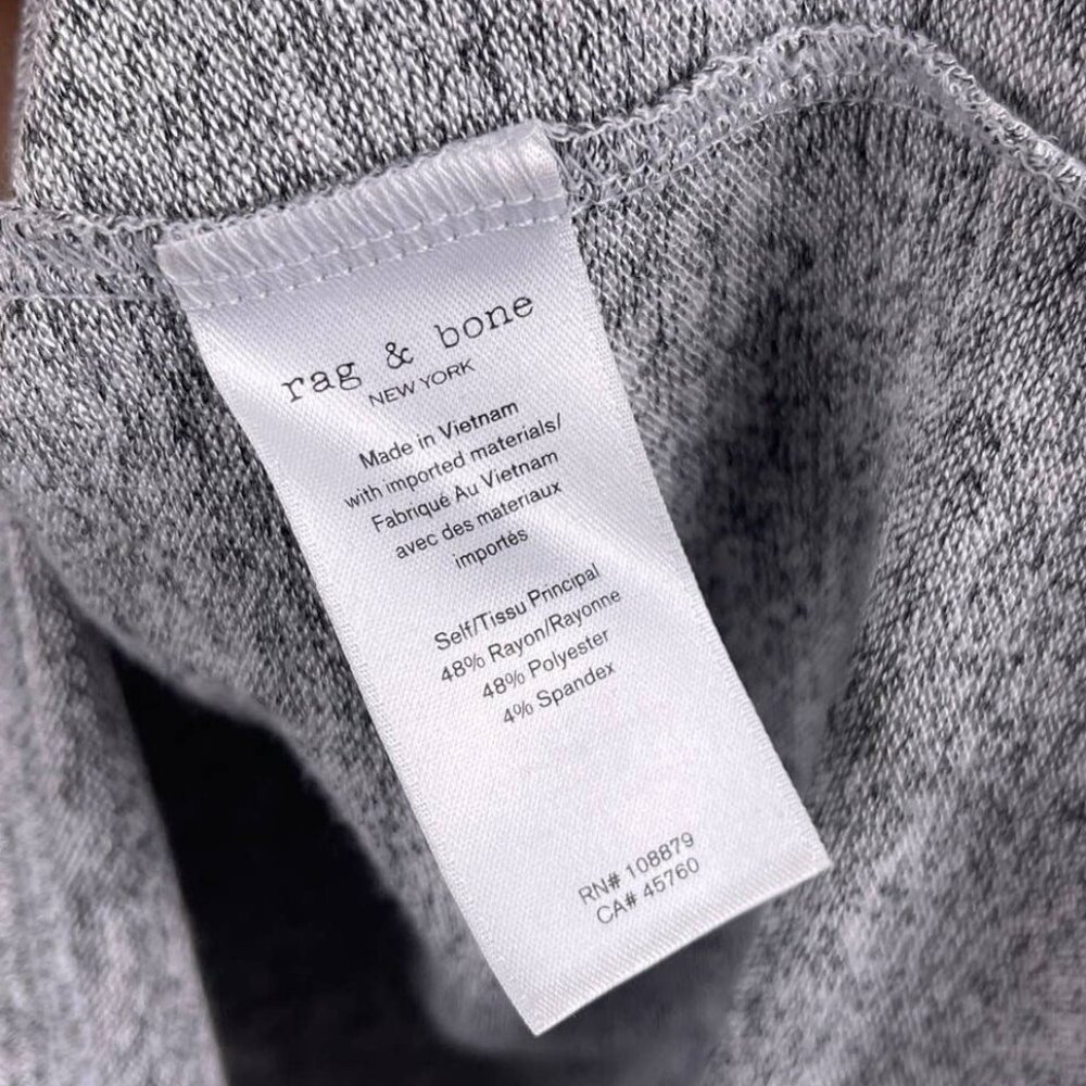 Rag & Bone Bigsby Heather Grey Blouse Balloon Long Sleeve - Size Medium - Picture 3 of 6